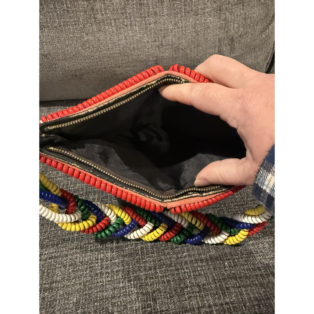 Vintage 1940s Telephone Phone Cord Rainbow Purse … - image 8